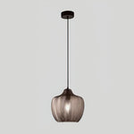 Melon Shaped Glass Pendant Light