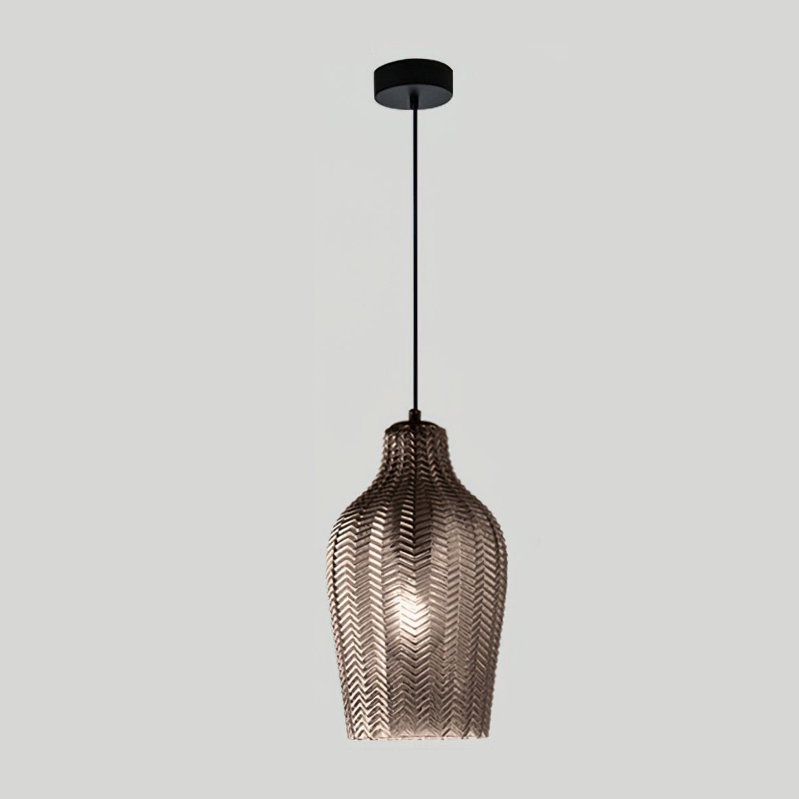 Melon Shaped Glass Pendant Light