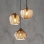 Melon Shaped Glass Pendant Light