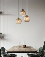 Melon Shaped Glass Pendant Light