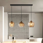 Melon Shaped Glass Pendant Light