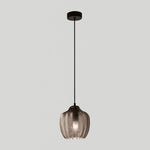Melon Shaped Glass Pendant Light