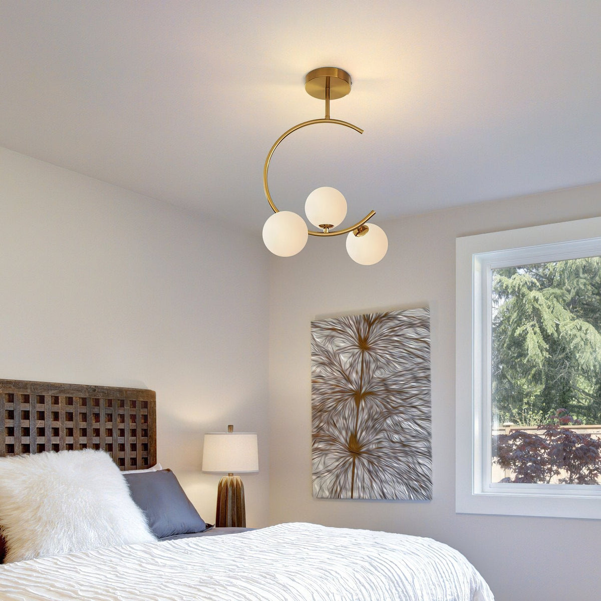 Meniscus Glass Ball Ceiling Lamp