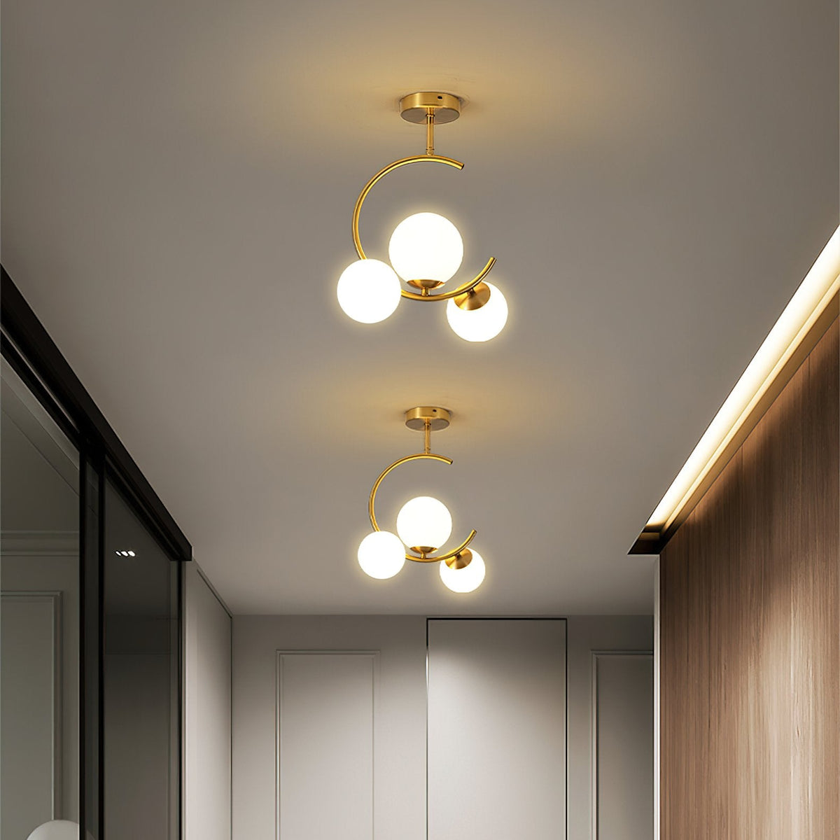Meniscus Glass Ball Ceiling Lamp