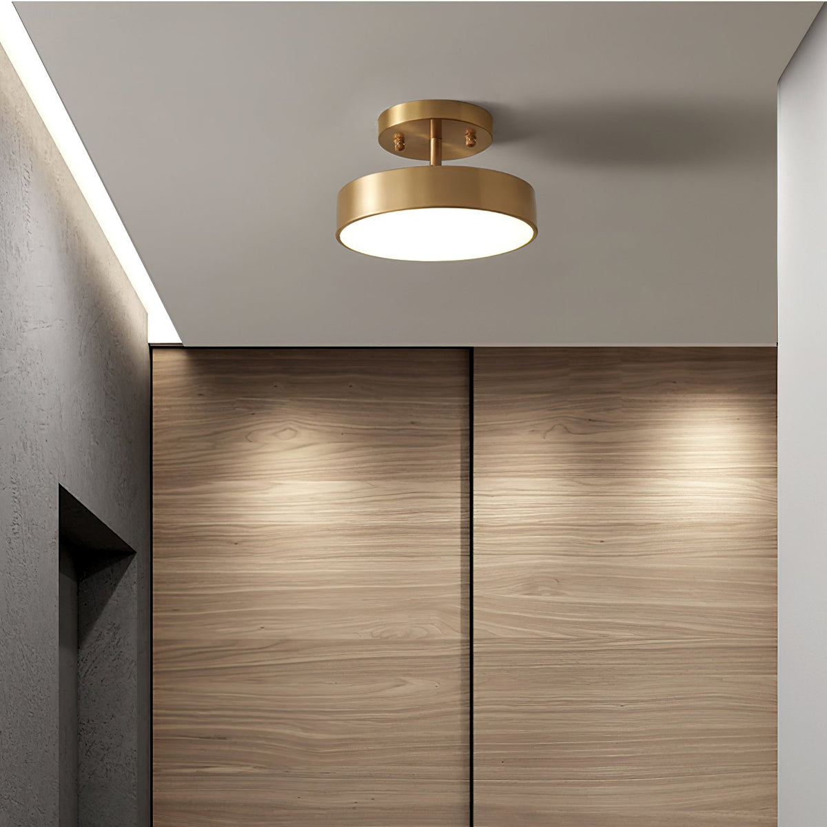 Meridian Rotatable LED Ceiling Light in Brass and Acrylic
