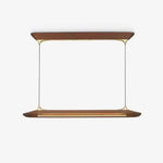 Mernoe Wooden Linear Chandelier with Brass Accents for Modern Interiors
