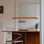 Mernoe Wooden Linear Chandelier with Brass Accents for Modern Interiors