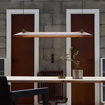 Mernoe Wooden Linear Chandelier with Brass Accents for Modern Interiors