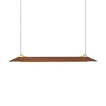 Mernoe Wooden Linear Chandelier with Brass Accents for Modern Interiors