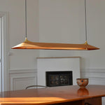 Mernoe Wooden Linear Chandelier with Brass Accents for Modern Interiors
