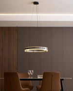Merope Modern LED Chandelier in Black or Smoke Gray Glass