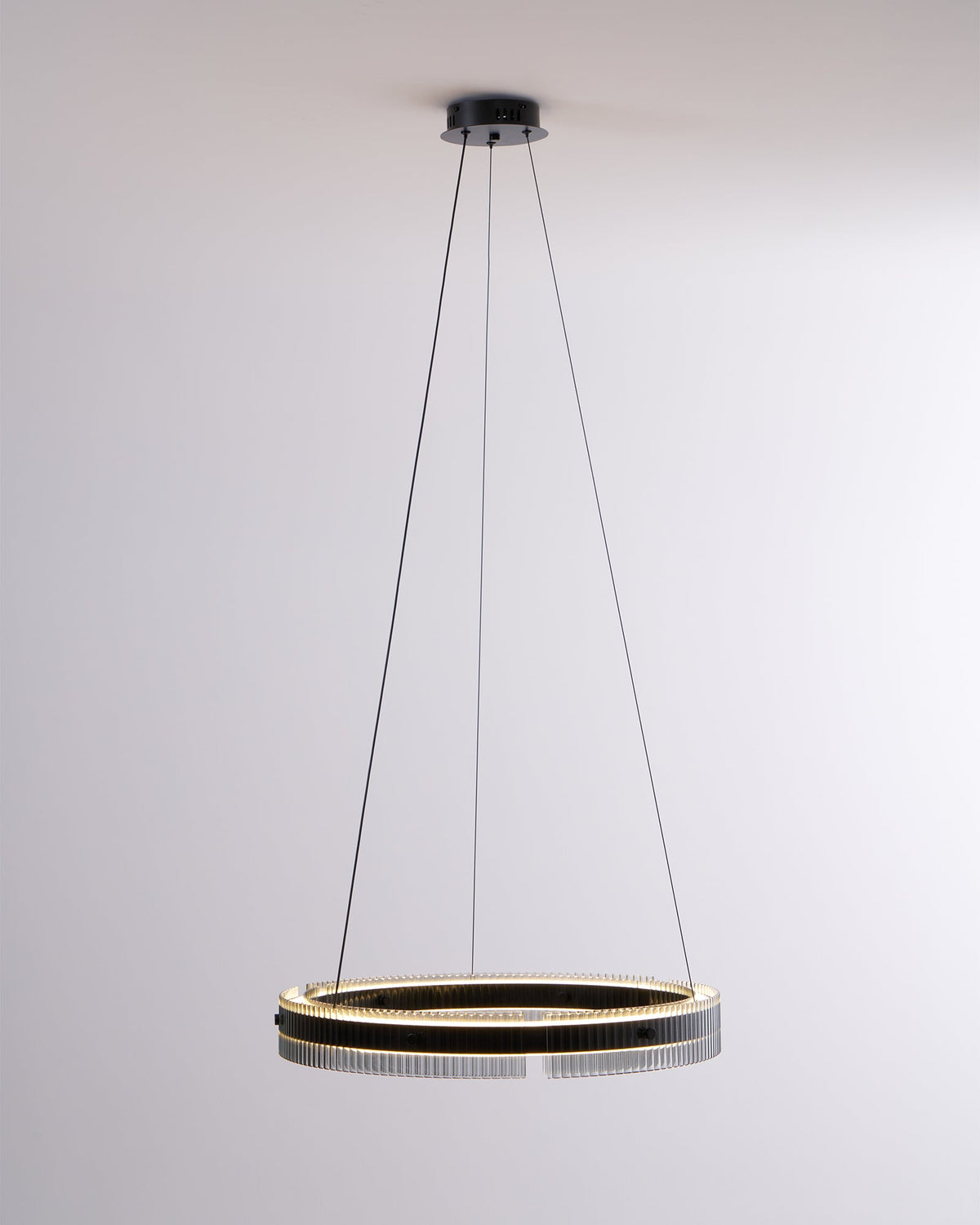 Merope Modern LED Chandelier in Black or Smoke Gray Glass