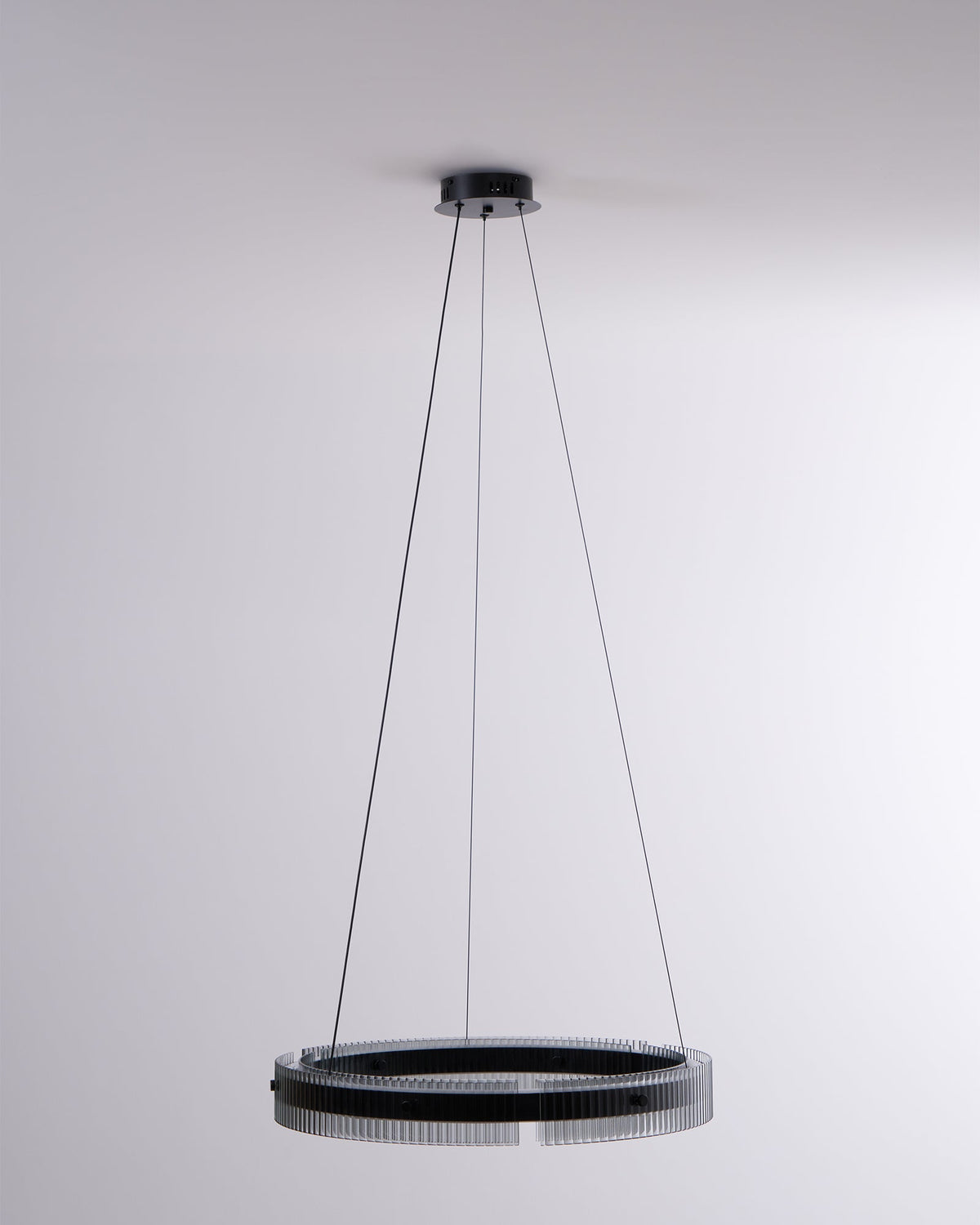 Merope Modern LED Chandelier in Black or Smoke Gray Glass