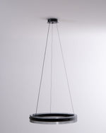 Merope Modern LED Chandelier in Black or Smoke Gray Glass