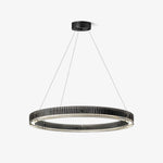 Merope Modern LED Chandelier in Black or Smoke Gray Glass