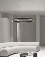 Merope Modern LED Chandelier in Black or Smoke Gray Glass