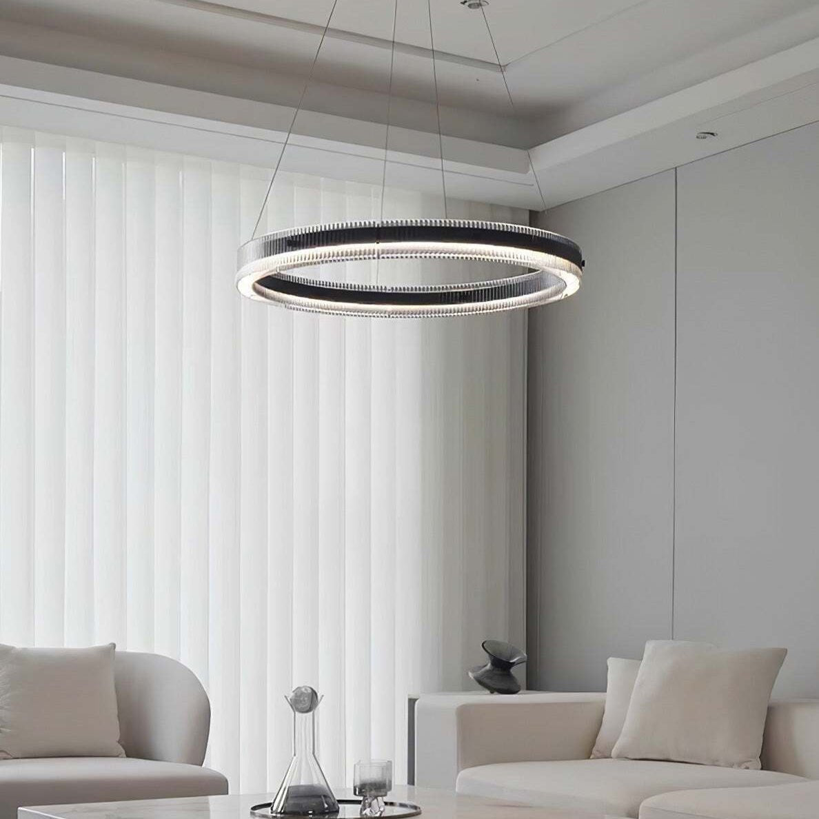 Merope Modern LED Chandelier in Black or Smoke Gray Glass