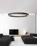 Merope Modern LED Chandelier in Black or Smoke Gray Glass