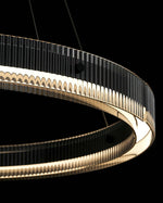 Merope Modern LED Chandelier in Black or Smoke Gray Glass