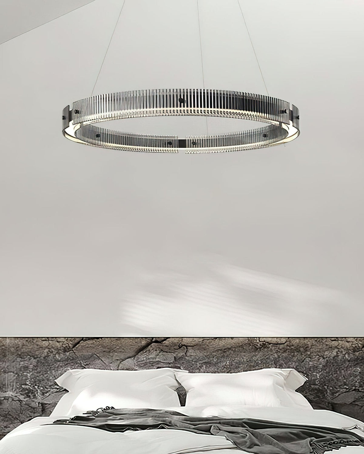 Merope Modern LED Chandelier in Black or Smoke Gray Glass