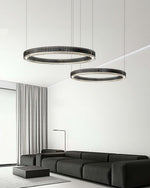 Merope Modern LED Chandelier in Black or Smoke Gray Glass