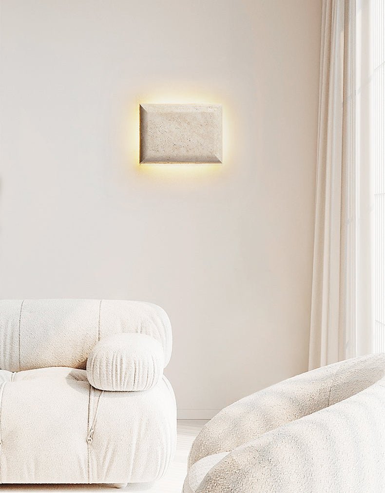 Mesa Glow Travertine Wall Sconce – Organic Modern LED Lighting