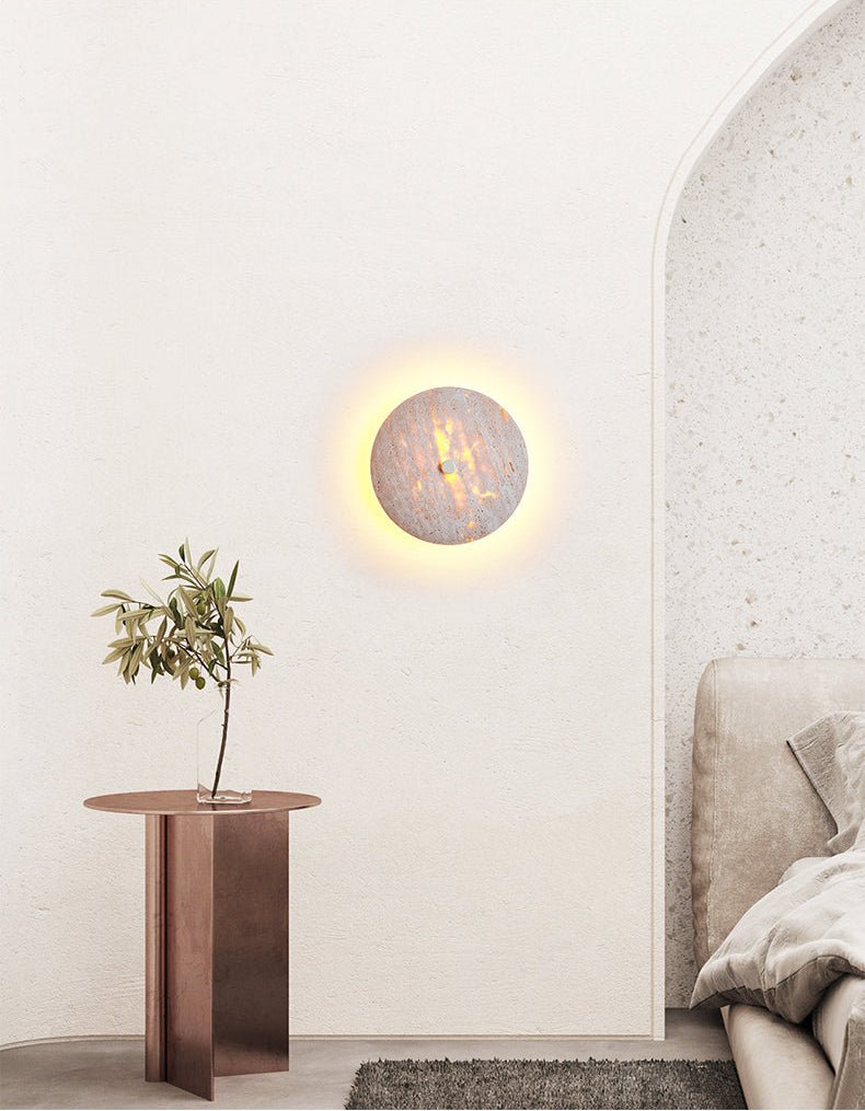 Mesa Travertine Wall Sconce – Modern Natural Stone LED Wall Light