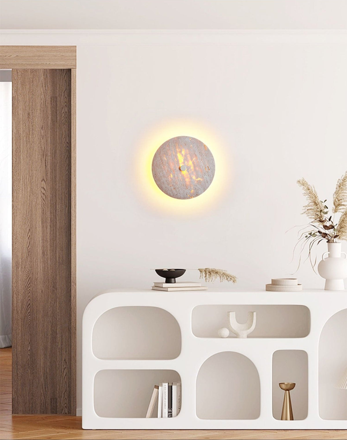 Mesa Travertine Wall Sconce – Modern Natural Stone LED Wall Light