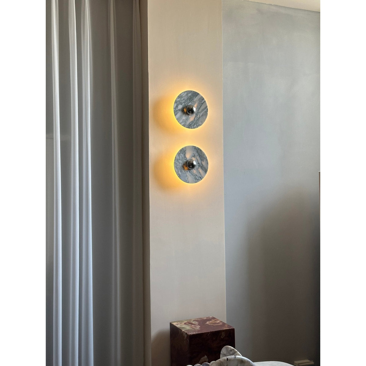 Messier Marble Wall Sconce with Touch Control | Modern LED Wall Light
