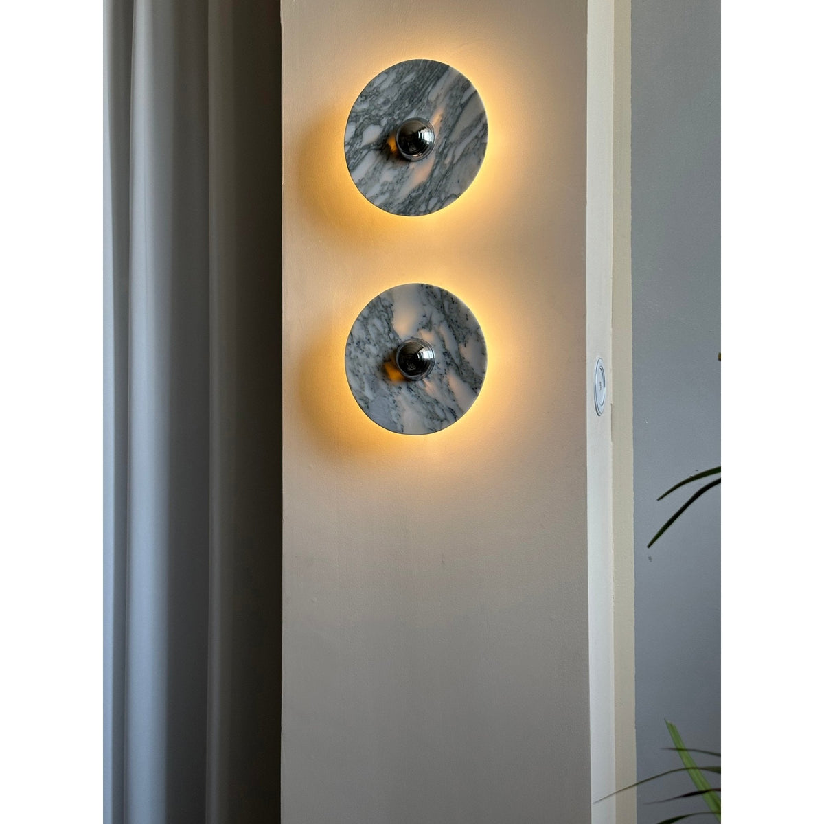 Messier Marble Wall Sconce with Touch Control | Modern LED Wall Light