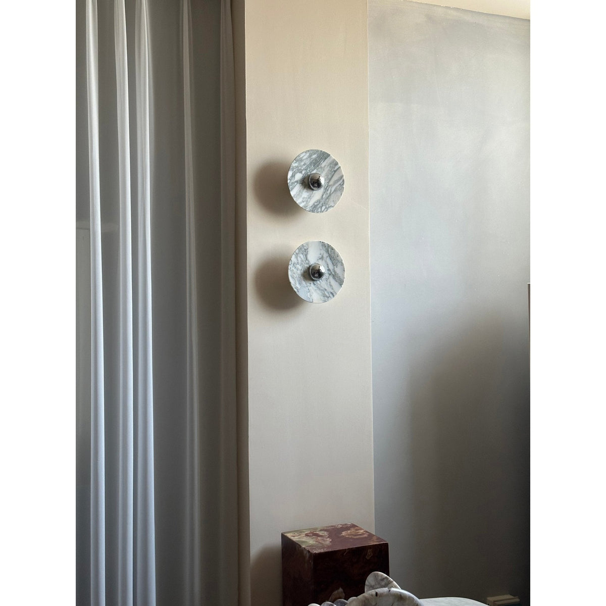 Messier Marble Wall Sconce with Touch Control | Modern LED Wall Light