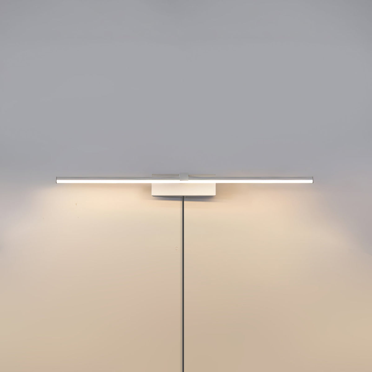 Linear Mirror Plug-in Wall Sconce in Black for Modern Interiors
