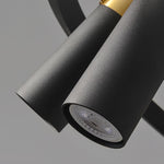 Black Multi-Pipe Chandelier Modern Linear Pendant Light