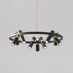 Black Multi-Pipe Chandelier Modern Linear Pendant Light