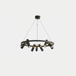Black Multi-Pipe Chandelier Modern Linear Pendant Light