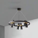 Black Multi-Pipe Chandelier Modern Linear Pendant Light