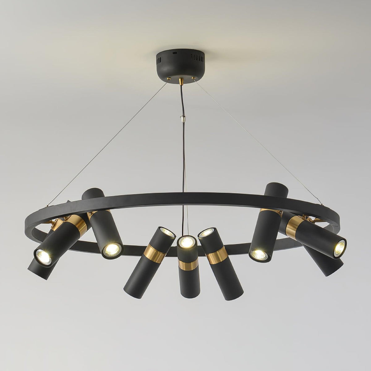 Black Multi-Pipe Chandelier Modern Linear Pendant Light