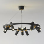 Black Multi-Pipe Chandelier Modern Linear Pendant Light
