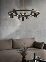 Black Multi-Pipe Chandelier Modern Linear Pendant Light