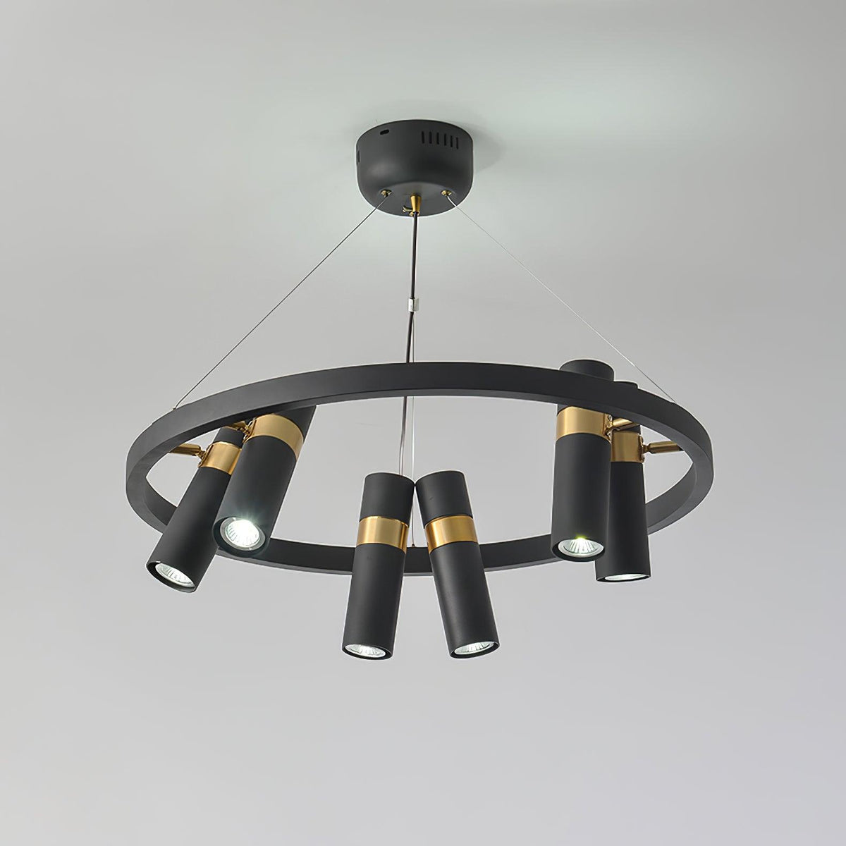 Black Multi-Pipe Chandelier Modern Linear Pendant Light