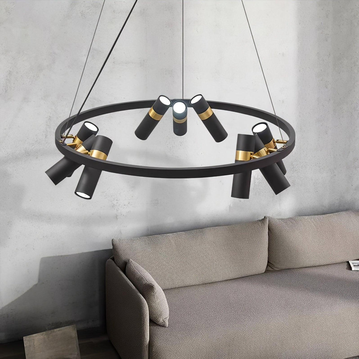 Black Multi-Pipe Chandelier Modern Linear Pendant Light