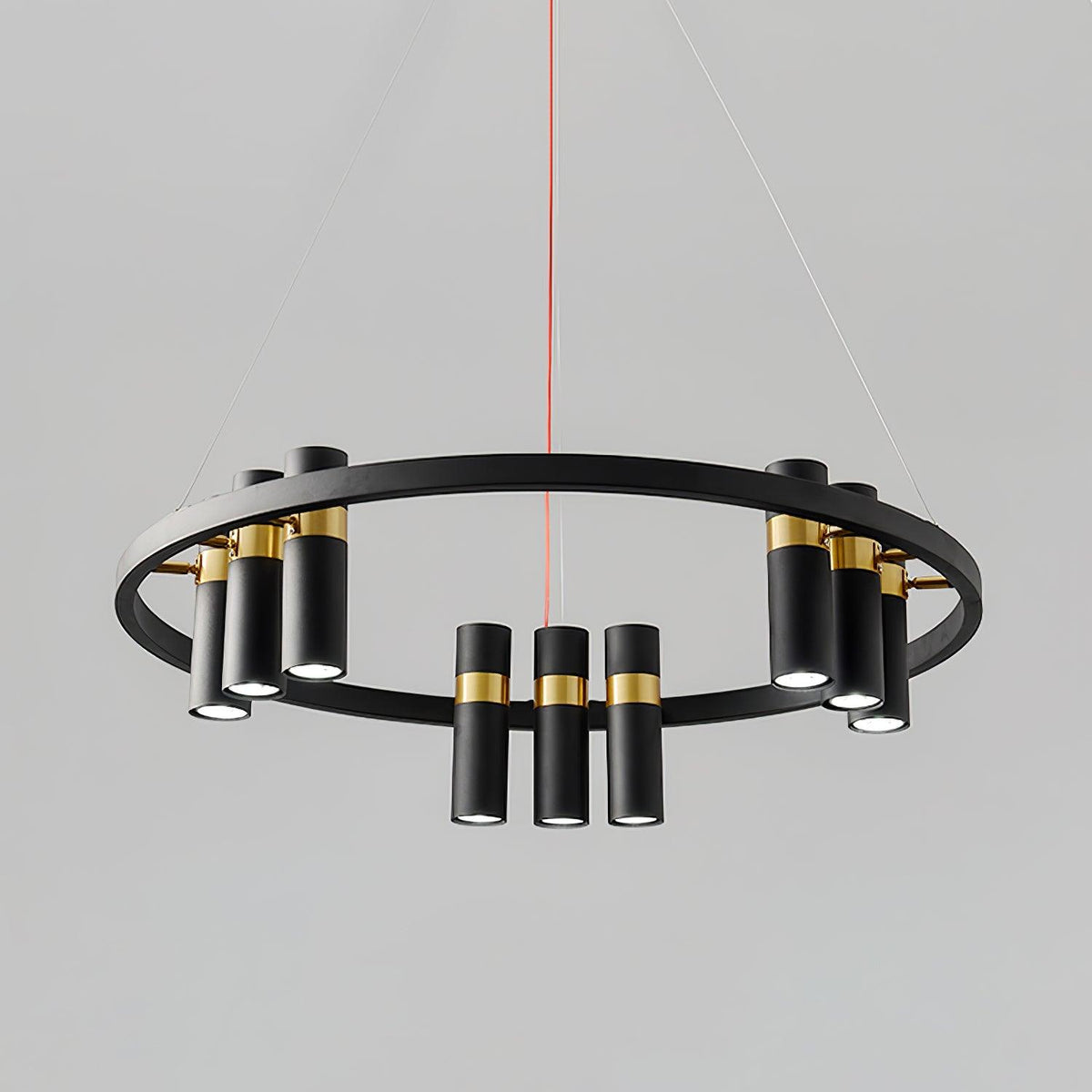 Black Multi-Pipe Chandelier Modern Linear Pendant Light