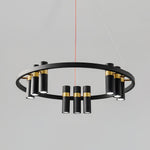 Black Multi-Pipe Chandelier Modern Linear Pendant Light
