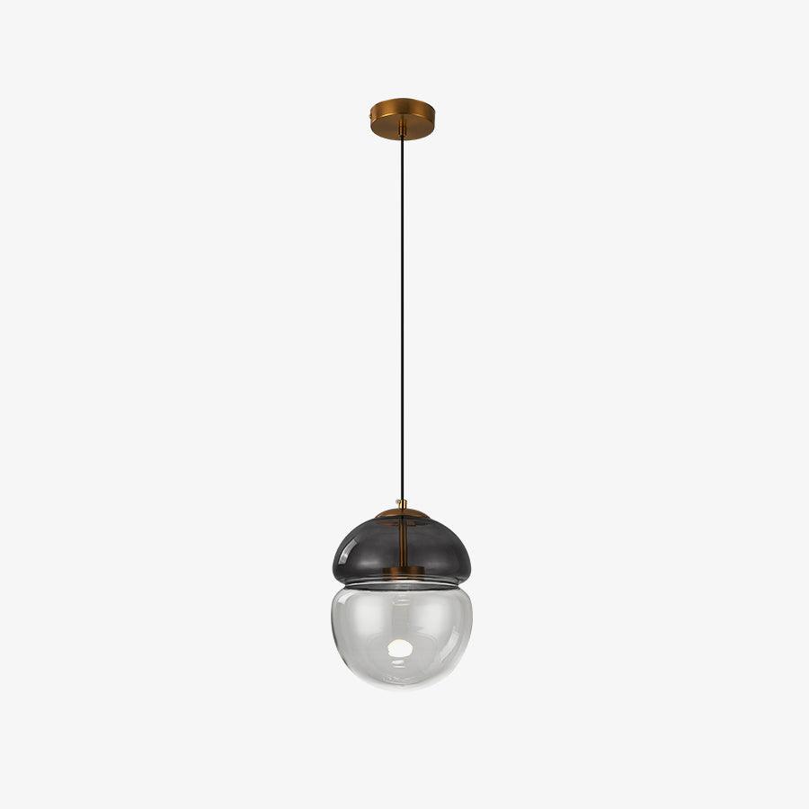 Metro Dome LED Pendant Light in Copper and Glass, Mid-Century Modern Ceiling Lamp