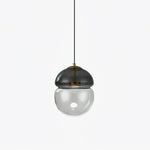 Metro Dome LED Pendant Light in Copper and Glass, Mid-Century Modern Ceiling Lamp
