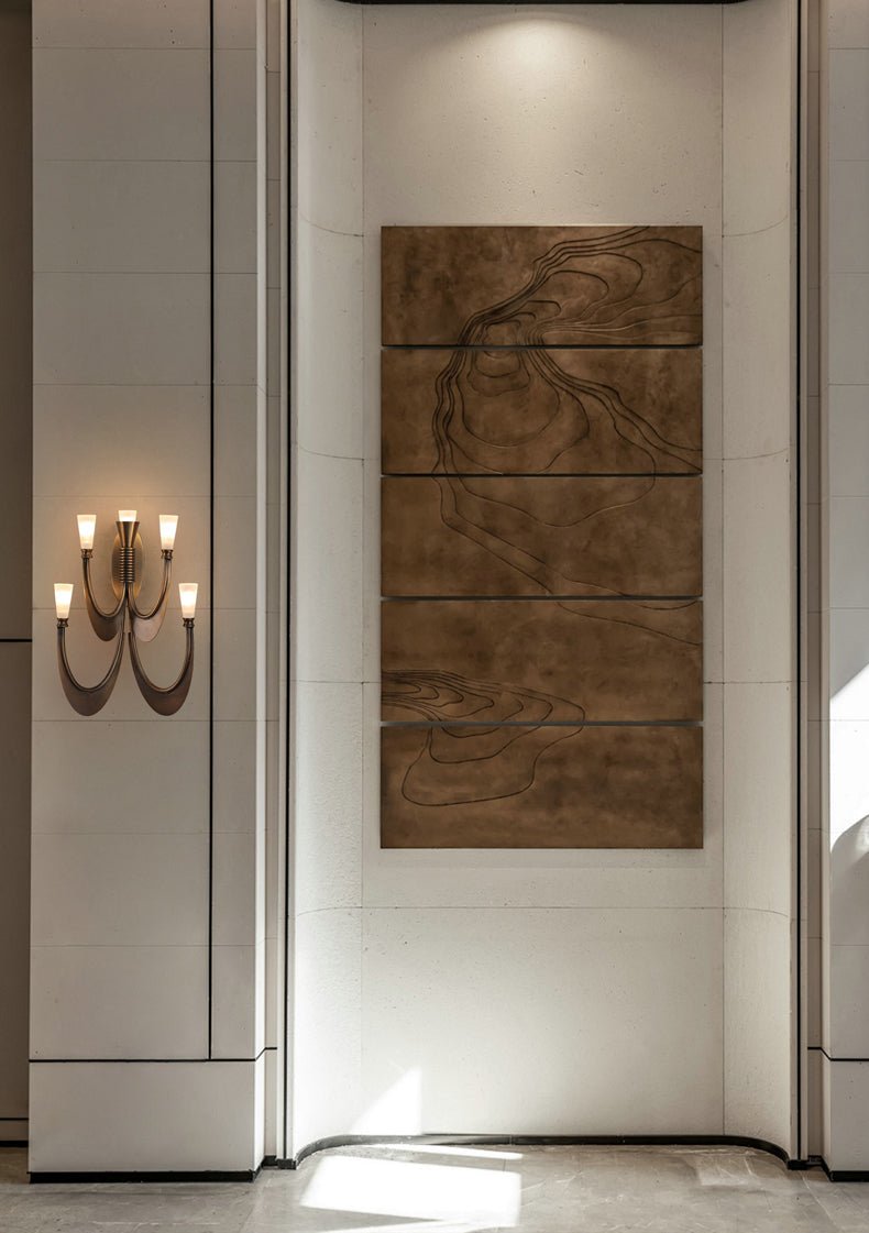 Metropolis Grand Alabaster Wall Sconce – Five-Light Art Deco Bronze Fixture