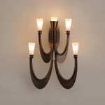 Metropolis Grand Alabaster Wall Sconce – Five-Light Art Deco Bronze Fixture