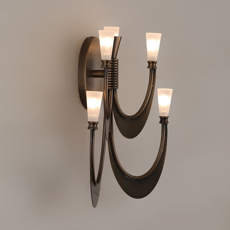Metropolis Grand Alabaster Wall Sconce – Five-Light Art Deco Bronze Fixture