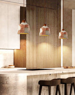 Artisan Microcement Pendant Light with Walnut Accent
