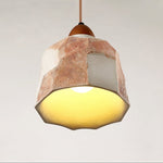 Artisan Microcement Pendant Light with Walnut Accent